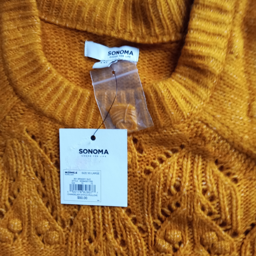 Sonoma Women's Brassy Gold Pullover Sweater XXL